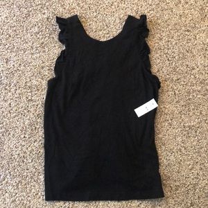 NWT LOFT black ruffle tank top